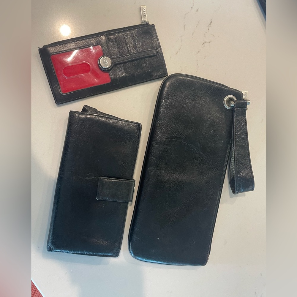 Hobo black leather wallet